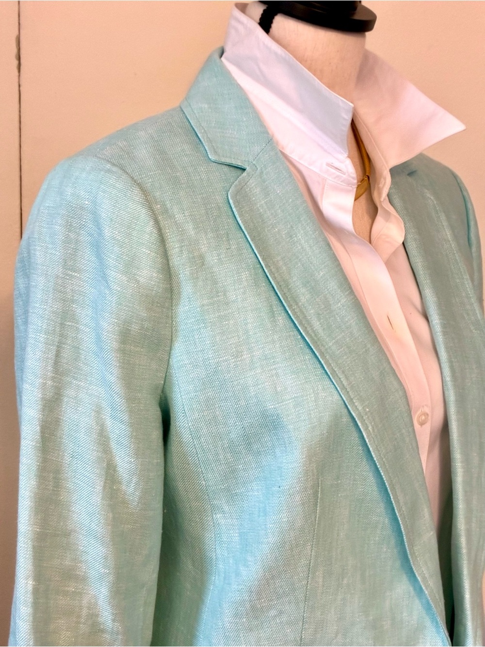 Talbots Light Aqua Linen Women’s Blazer